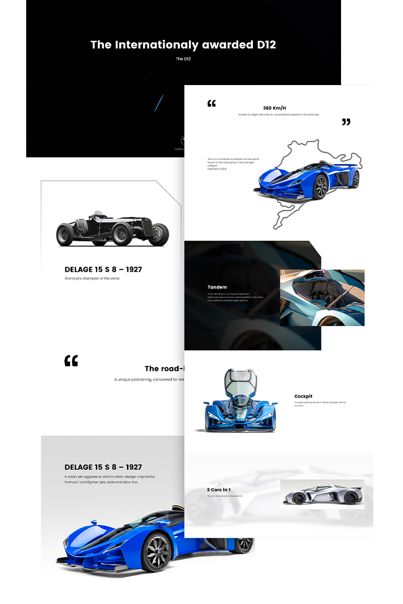 Maquette de la page D12 de Delage