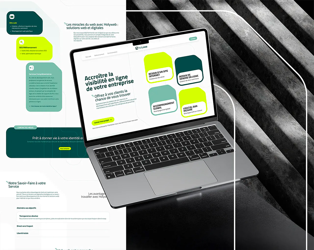 Maquette UX/UI Holyweb