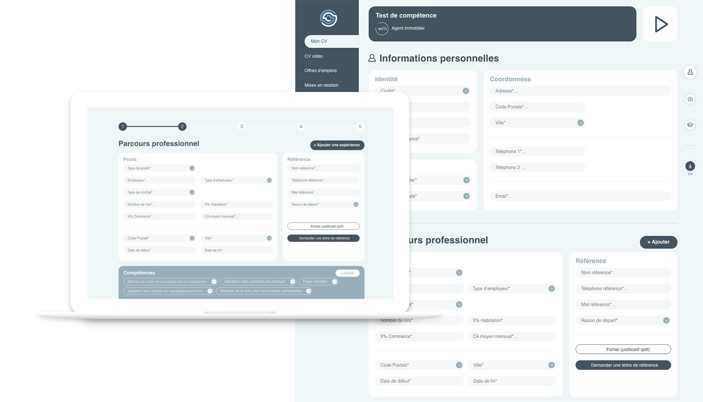 création du Cv et présentation profil