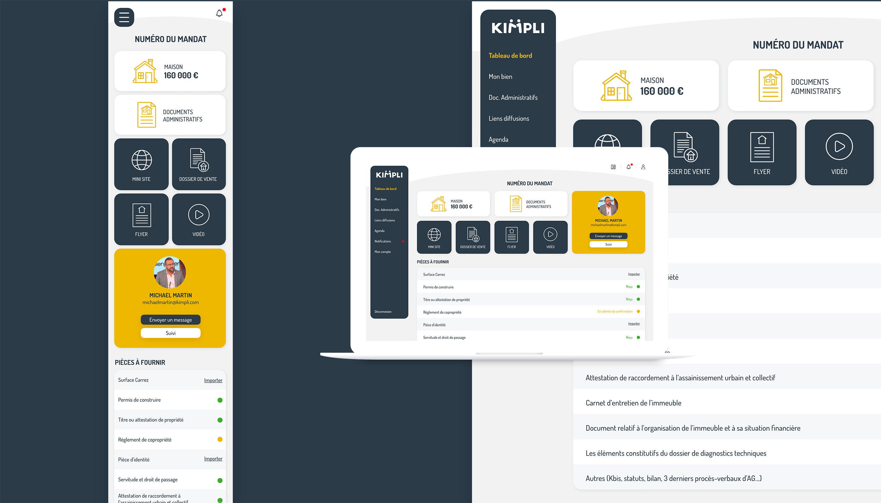 Gestion compte tableau de bord