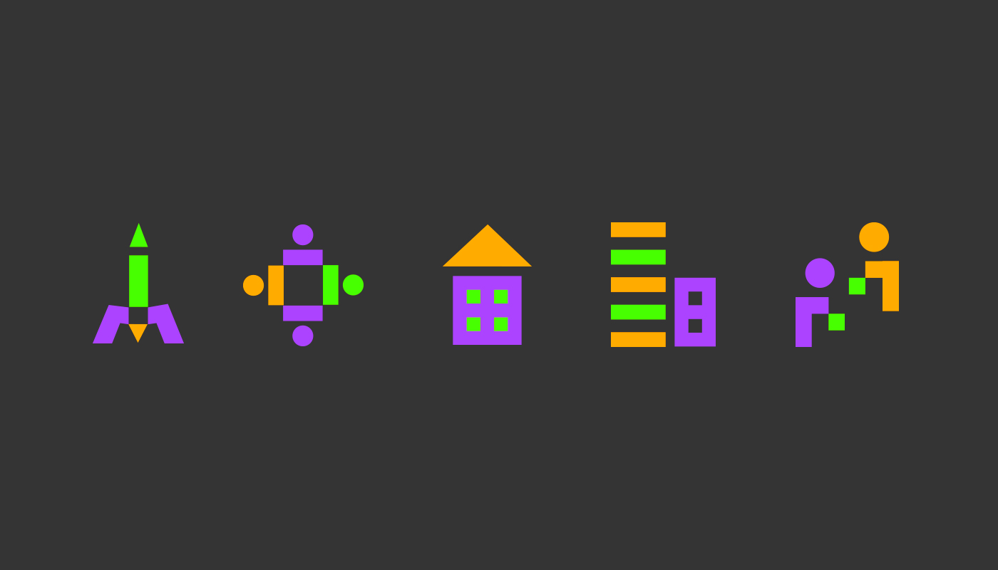 Pictogrammes des différents types de sociétes 