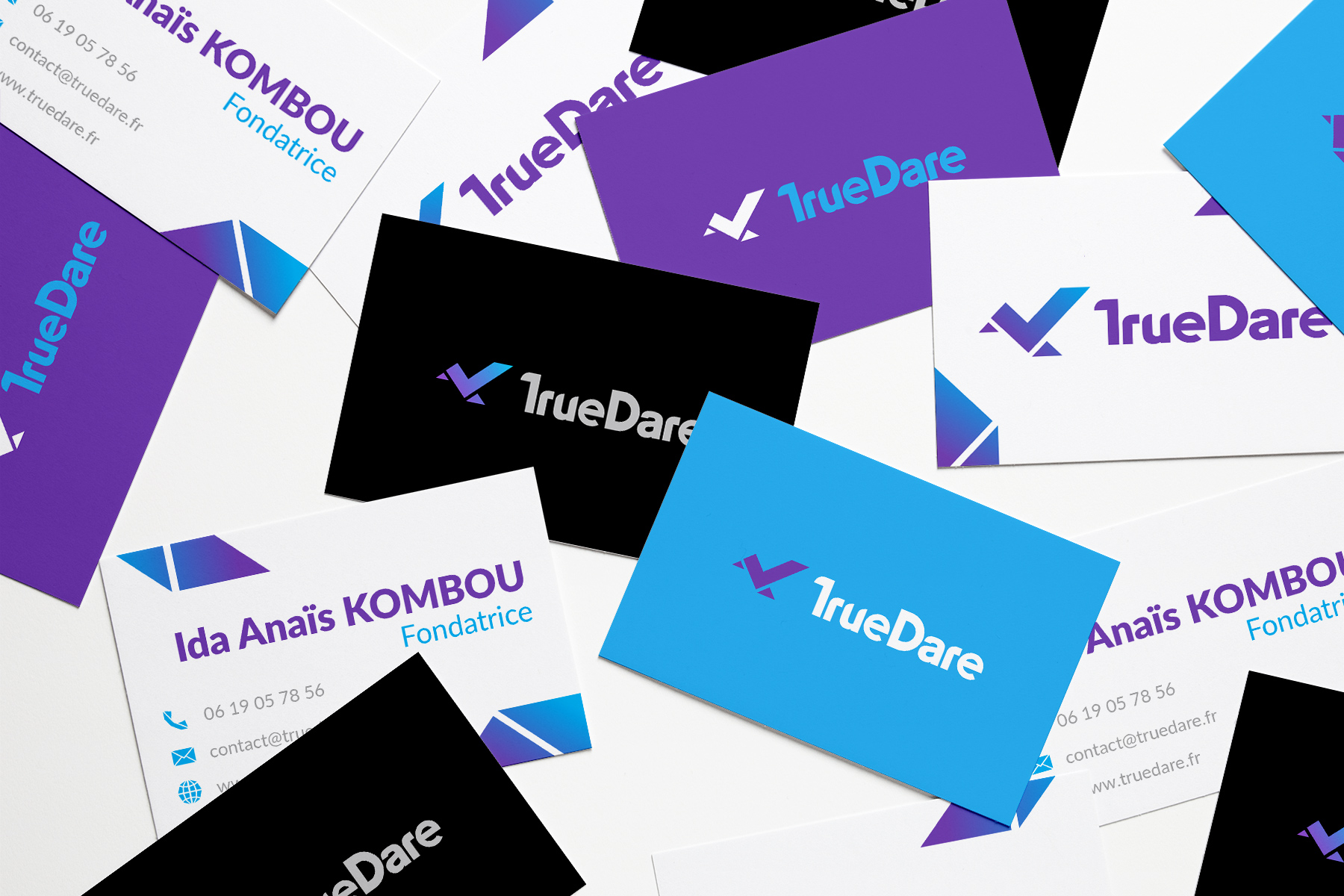 Présentation de déclinaison de cartes de visites Truedare