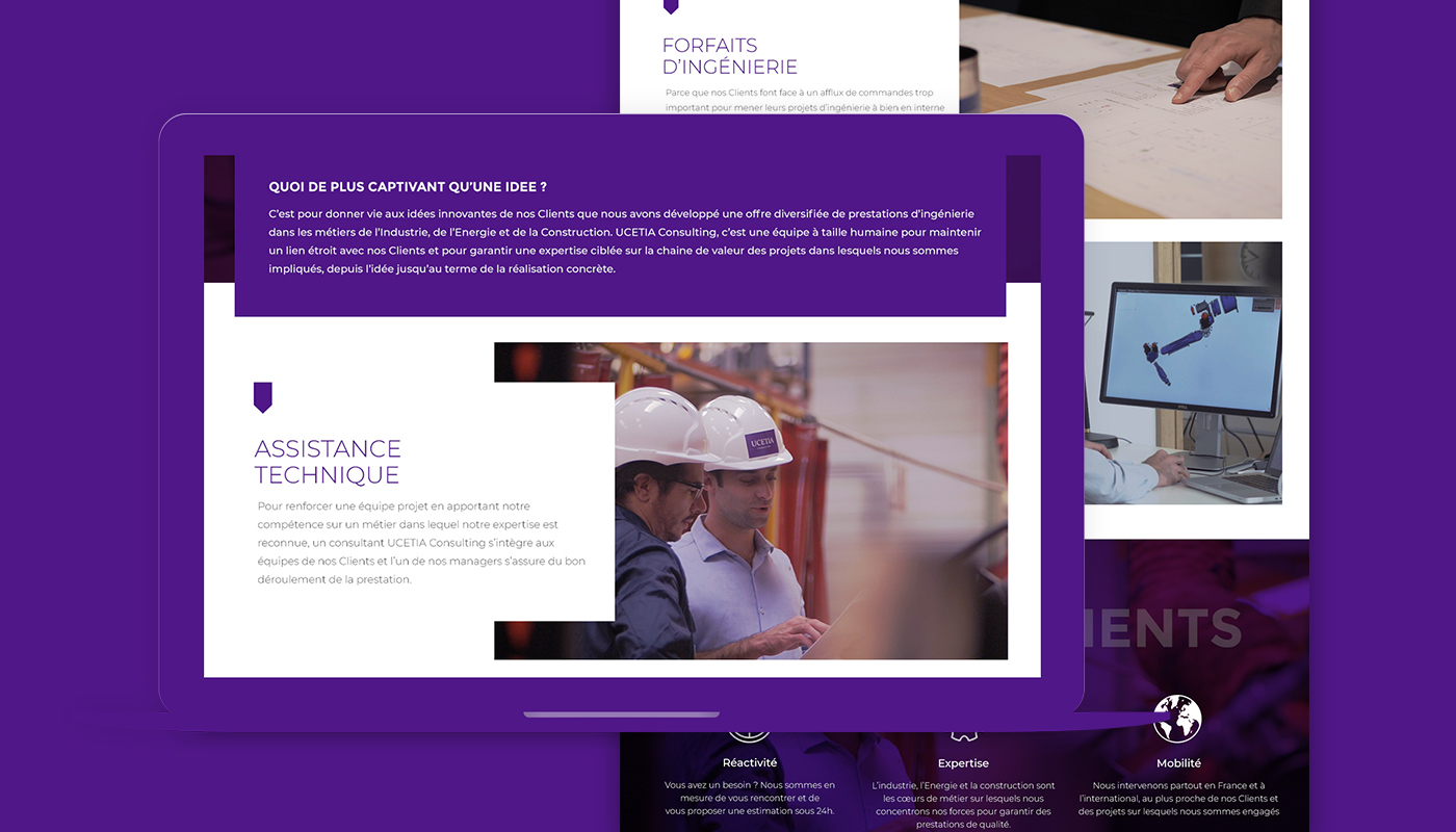 Webdesign de la partie forfait ingénieurs