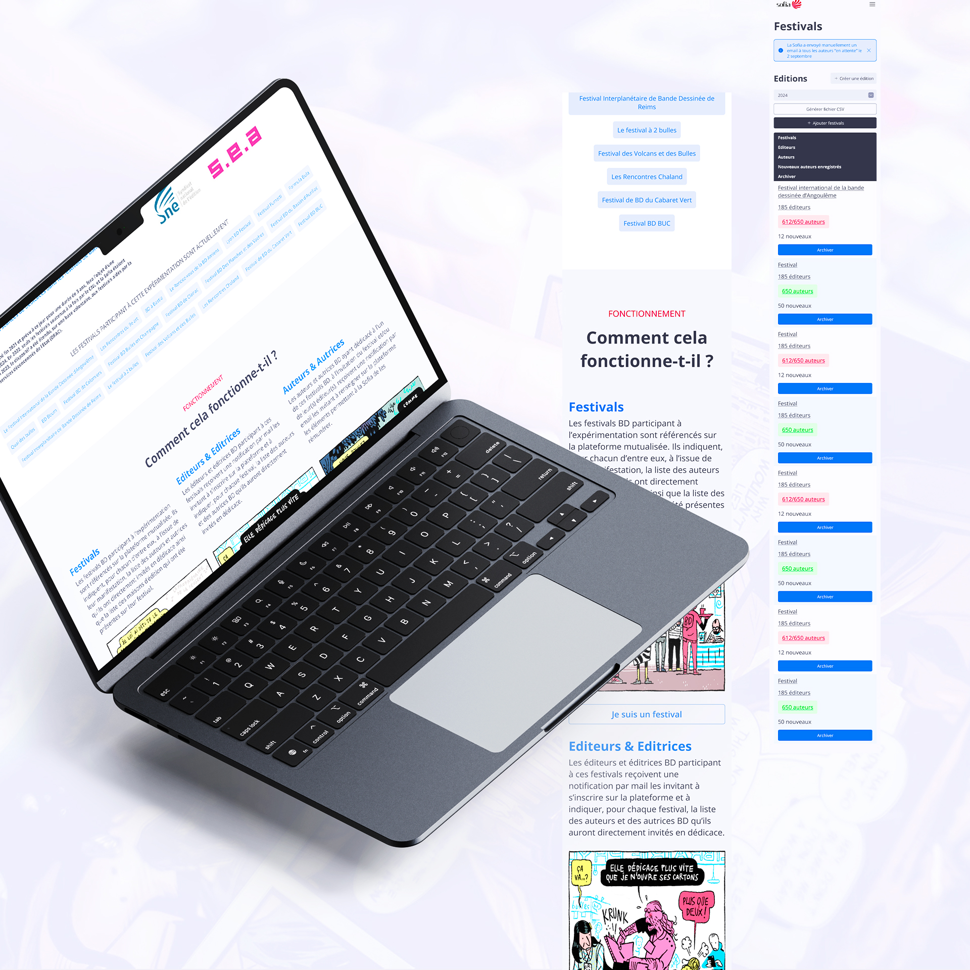 Version mobile site Sofia BD dédicaces